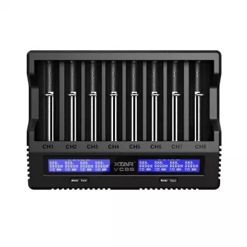 XTAR VC8S USB-C SET batterilader, 3,7V/1,2V
