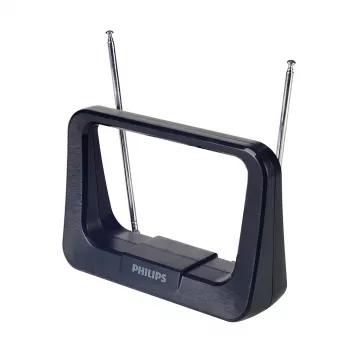 Phil indendørsantenne DVB-T/T2 med 1,8 m koaksialkabel, 75 Ohm, 3G/4G-filter, sort