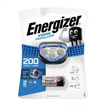 Energizer 326243 LED-pandelampe, 200 lumen, IPX4 stænktæt, 3 AAA-batterier inkluderet, sort
