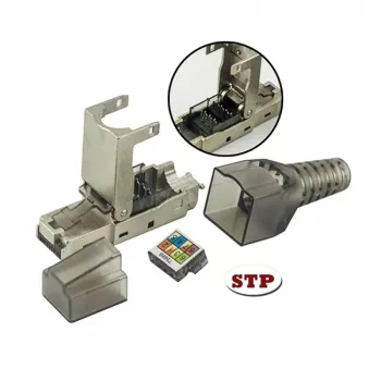 Techly 101911 RJ45 Cat6a 10G værktøjsfri modulstik, STP