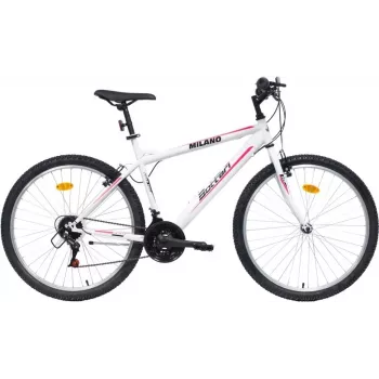 BIKE CITY MILANO 26 hvid/rosa dame citybike 6-gear Shimano