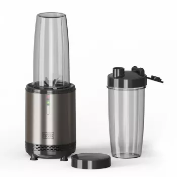 BLACK+DECKER ES9120160B personlig blender 1000W med 2x 600 ml Tritan-flasker og rejselåg
