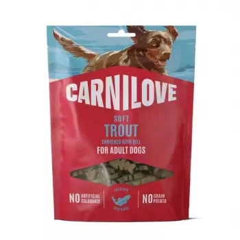 CARNILOVE blød hundesnack med ørred og dild 200 g – kornfri træningsgodbidder til alle racer