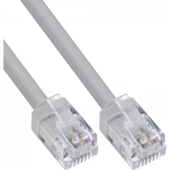 InLine® modulært rundt kabel RJ12, stik-stik, 6-leder, 6P6C, 3 m, grå