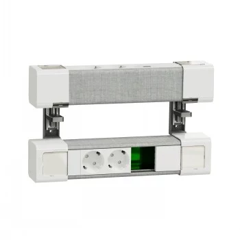 SCHNEIDER ELECTRIC UNICA SYSTEM+ BORDSENHED 4XSCHUKO+USB A/C+RJ45 OPT, HVID/GRÅ