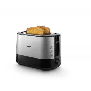 Philips Viva Collection toaster HD2637/90 ekstra bred 2-slot toaster med brødkurv sort/beskadiget emballage