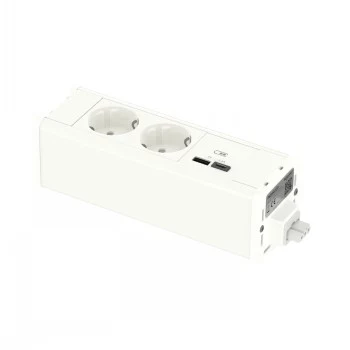 SCHNEIDER ELECTRIC UNICA SYSTEM+ MOD.UNIT 2XSCHUKO+USBA/C HVID