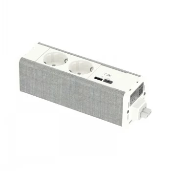 SCHNEIDER ELECTRIC UNICA SYSTEM+ MOD.UNIT 2XSCHUKO+USBA/C HVID/GRÅ