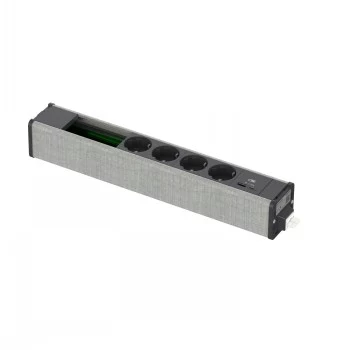 SCHNEIDER ELECTRIC UNICA SYSTEM+ MOD.UNIT 4XSCH+USBA/C+DATA ANTRACIT/GRÅ