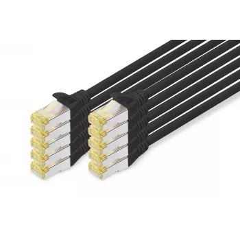 DIGITUS patchkabel - CAT6a - S/FTP - Snagless - Cu - 0,5 m - sort - 10-pak