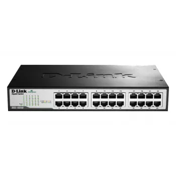 D-LINK switch 24 porte 10/100/1000 Mbit/s rackmonterbar - IKKE ADMINISTRERBAR