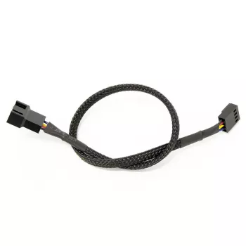 Watercool 4-pin PWM forlængerkabel, sort - 30cm