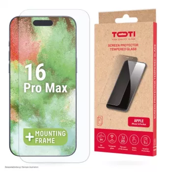 TOTI Hærdet glas 2D skærmbeskytter Full Cover til iPhone 16 Pro Max transparent
