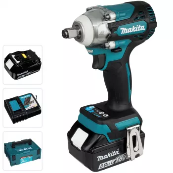 Makita DTW300TJX7 akku-slagskruetrækker 1/2 inch firkantdrev med ekstra batteri