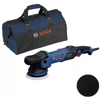 BOSCH GPX9-125S roterende polermaskine-sæt med skumgummipude og polerhætte, 18V akku (maskine uden akku og lader)