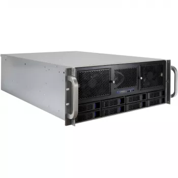 Inter-Tech IPC Storage 4U-4408-L 4U rackmonteret serverkabinet, 8x 3,5 inch hot-swap, uden strømforsyning, sort