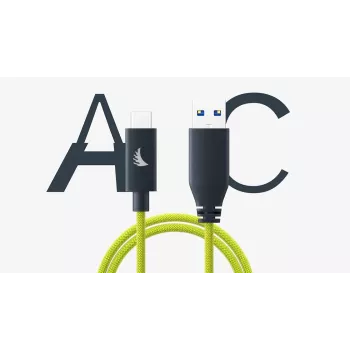 Angelbird USB-A to C 3.2 Solid Flex Cable Lime 1 ft UAC3SFL32