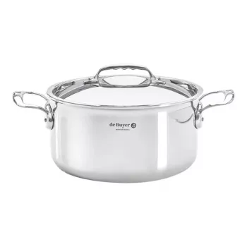 De Buyer Affinity kasserolle i rustfrit stål med låg 24 cm