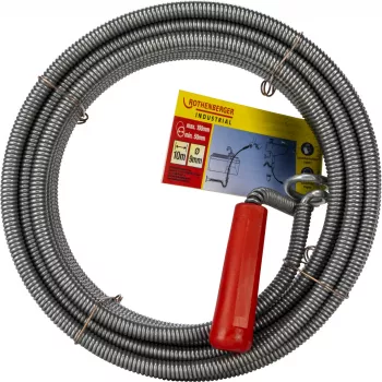 Rothenberger Industrial 072986E Drain Cleaning Snake 10 m, Ø 26 mm