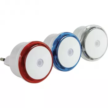 REV LED-natlampe sæt 3 stk. - rød, blå, hvid/transparente ringe - 0,8 W - skumringssensor