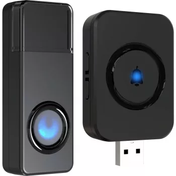 REV Ritter REV Orchestra Wireless Chime-modtager til USB-stikdåse, 100 m rækkevidde, sort