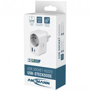 ANSMANN USB-lader HS220 20W USB-C Power Delivery 3.0 hvid