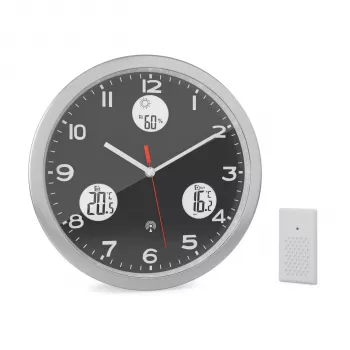 MEBUS 13149 radio-vægur 30 cm aluminium lydløs gang