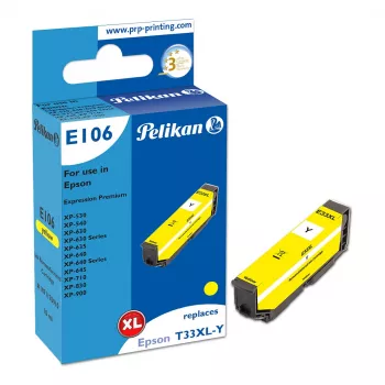 Pelikan E106 kompatibel blækpatron gul High Yield (XL) til Epson XP-530/540/630/635/640/645/710/830/900 - 1-pak