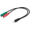 Goobay 3,5 mm jackadapterkabel, 4-polet TRRS-stik til 3-polet TRS-bøsning, 15 cm, sort