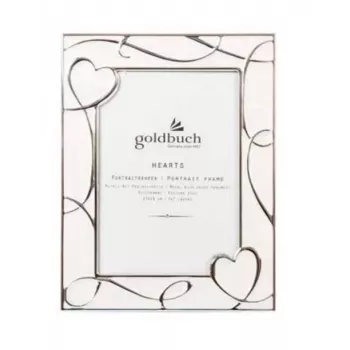 Goldbuch Hearts billedramme - metal - beige/hvid - bordopstilling - 10x15 cm - rektangulær