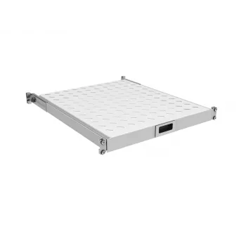 EFB 19 inch 1U udtrækkelig hylde, dybde 550-650 mm, 30 kg belastning, RAL7035 lysegrå