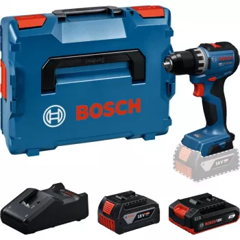 BOSCH akku-bore-/skruemaskine GSR18V-52 med 2 batterier 18 volt 4,0 Ah og 2,0 Ah i L-BOXX (detailhandel)