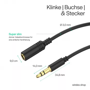ShiverPeaks audio-jackkabel mini flex
