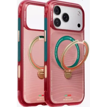 TORRAS World Cup Ostand Q3 Air MagSafe Case for Apple iPhone 15 Pro (Portugal Red)