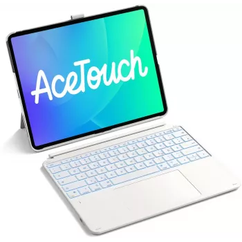 Inateck Keyboard Ace Touch iPad 13 kompatibel QWERTZ hvid
