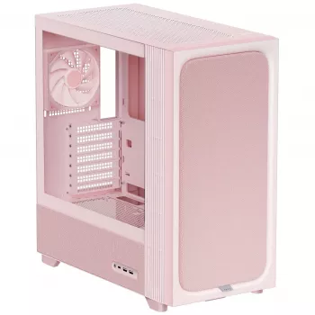 TRYX FLOVA F50 Midi-Tower, ATX, Tempered Glass - lyserød
