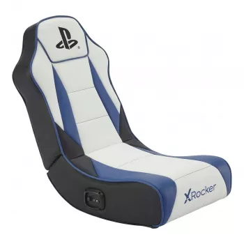 X Rocker Geist 2.0 PlayStation Floor Rocker Gaming Chair with 2.1 Audio System - White/Blue