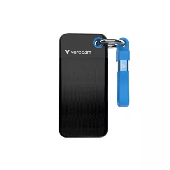 Verbatim Pocket SSD 128GB USB 3.2 Gen 2 - op til 1000 MB/s, nøglering, sort/blå (32433)
