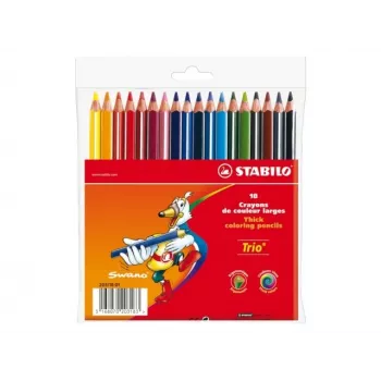 STABILO Trio farveblyanter, 4,2 mm, assorterede farver, 18 stk.