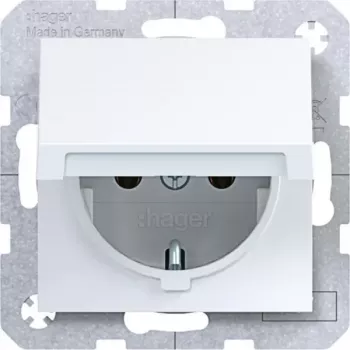 Hager WAS1110WG schutzkontakt-stikkontakt lyshvid blank