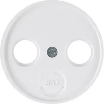 Hager WLF1068WG centerplade til antennestikdåse 2- og 3-hul, polarhvid glans, system r.Classic