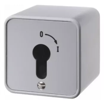 Hager WDE4466 nøgleafbryder, overflademontage, til profilhalvcylinder, støbt zink, IP54