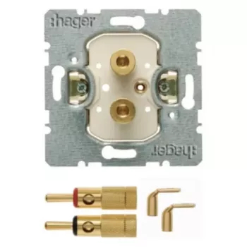 Hager WDF48001 højttaler-stikkontaktmodul indbygget High End 1-modul polarhvid