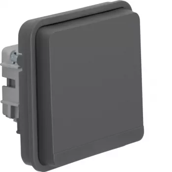 Hager WNA140 SCHUKO-stikkontakt med klapdæksel, IP55, grå, W.1 serie