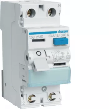 Hager CDS263D RCCB 2-polet 63A 30mA type A 6kA QuickConnect