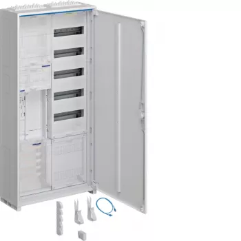 Hager ZB32ET215W1 Komplet målerskab, 1 målerplads, BKE-I, APZ, 1100 mm, 2-felt, overflademonteret, IP31, RAL 9010