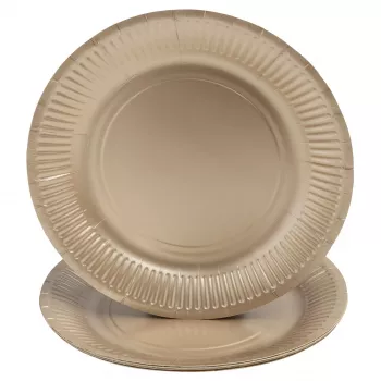 PROnappe 10 papirtallerkener, runde, Ø 23 cm, guld