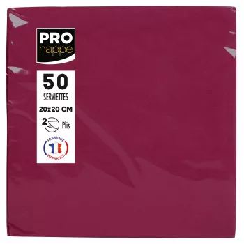 PROnappe papirservietter bordeaux 2-lags 20,0 x 20,0 cm 50-pak