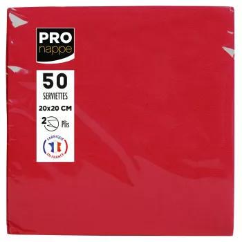 PROnappe røde 2-lags papirservietter 20 x 20 cm 50-pak