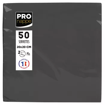PROnappe sorte 2-lags servietter 20 x 20 cm 50 stk.